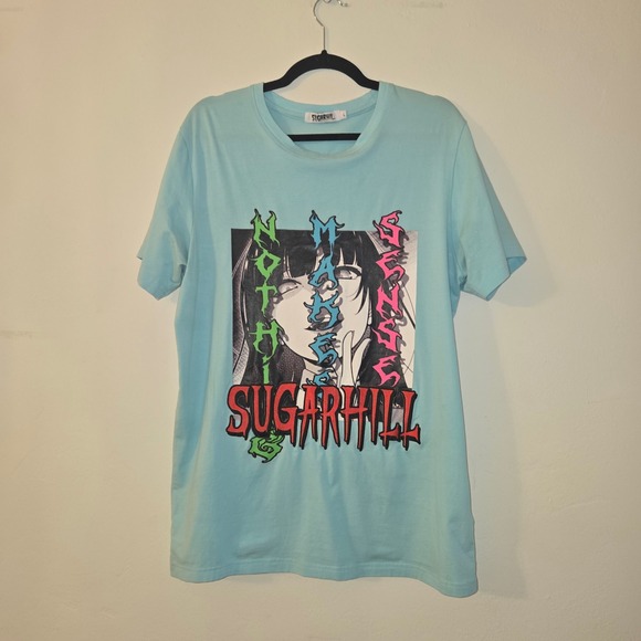 Sugarhill Hellscape T-Shirt Graphic Print Anime Manga Short Sleeve Tee Shirt L - Picture 1 of 6
